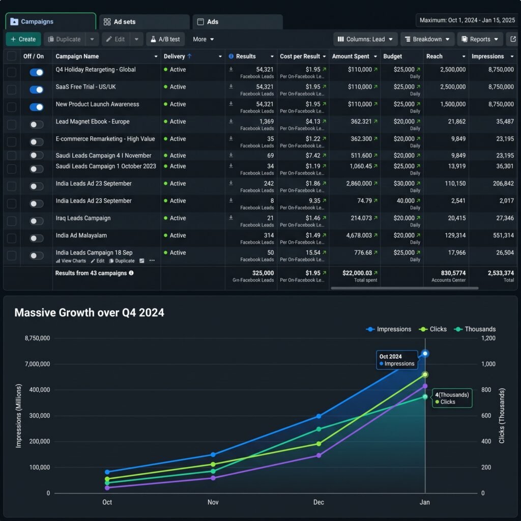 Facebook Ads Manager Live Results Image-social media marketing case studies