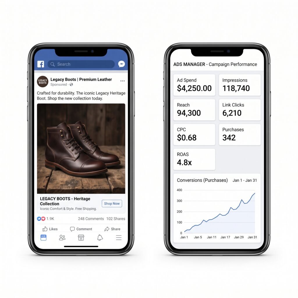 Meta Ads Live campaign result – social media marketing portfolio by Ali Faraz