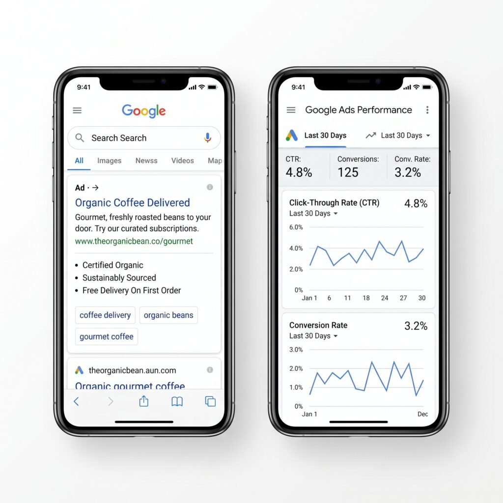 Google Ads Live campaign result – social media marketing portfolio by Ali Faraz