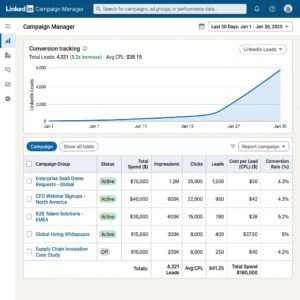 LinkedIn Ads Manager Live Results Image-social media marketing case studies