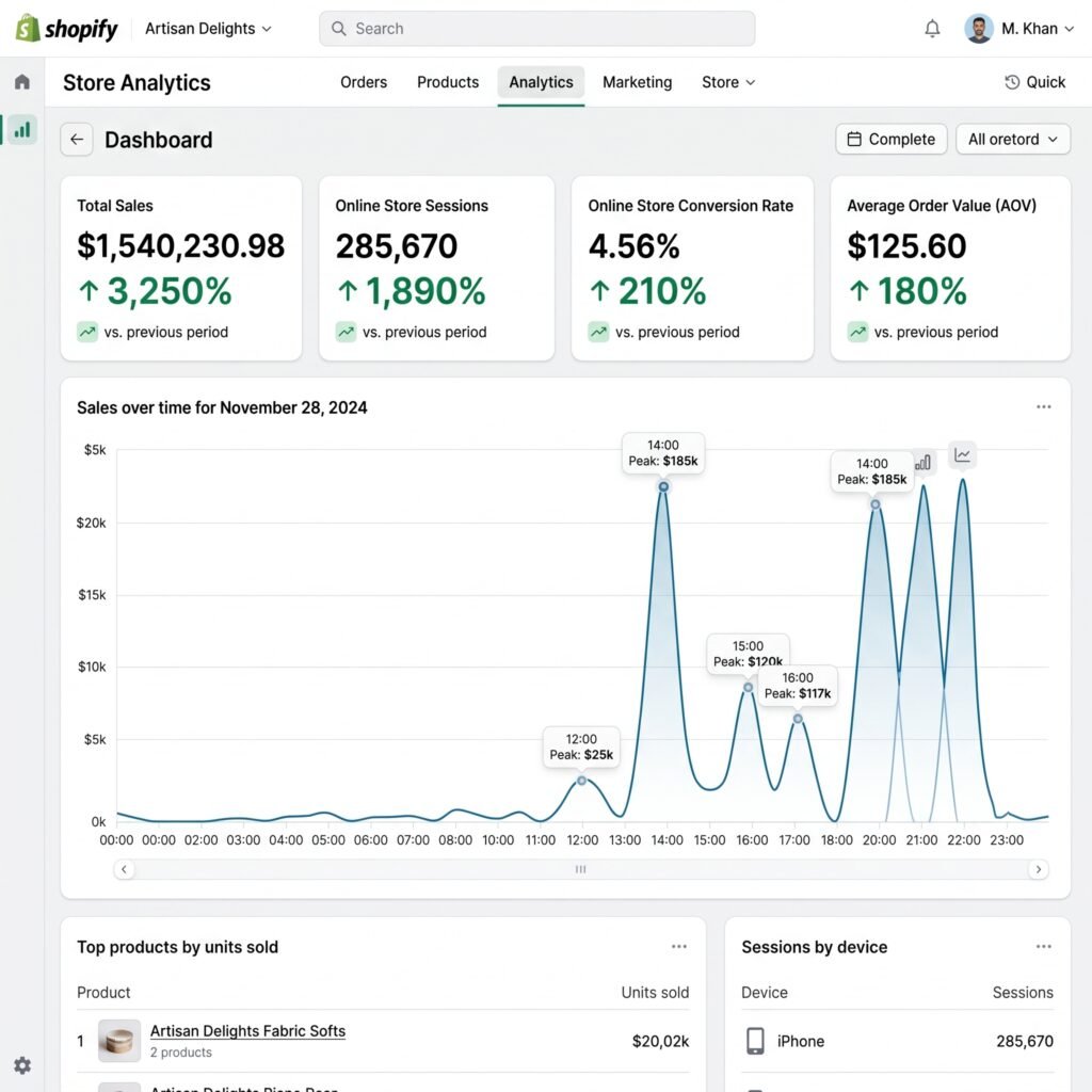 Shopify Store Sales dashboard by Ali Faraz